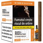 Pachet cu 50 de tigari de foi cu filtru si aroma de Whisky RIO Copper Filter by RioTabak 65g